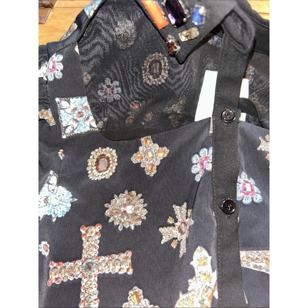 Line & Dot Baroque Jeweled Collar Cutout Dress Black Size S - Picture 7 of 7